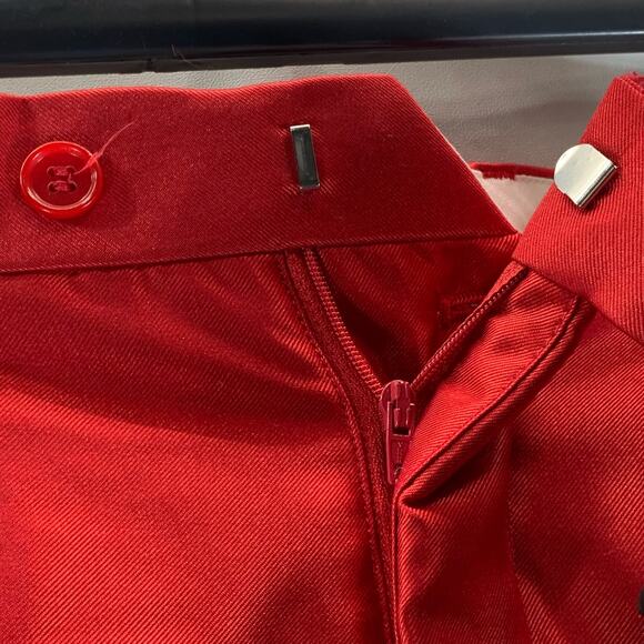 FERRECCI Men's Red Satin Short Super 150's Flat Front Suit Pant SZ 28S - Picture 4 of 14